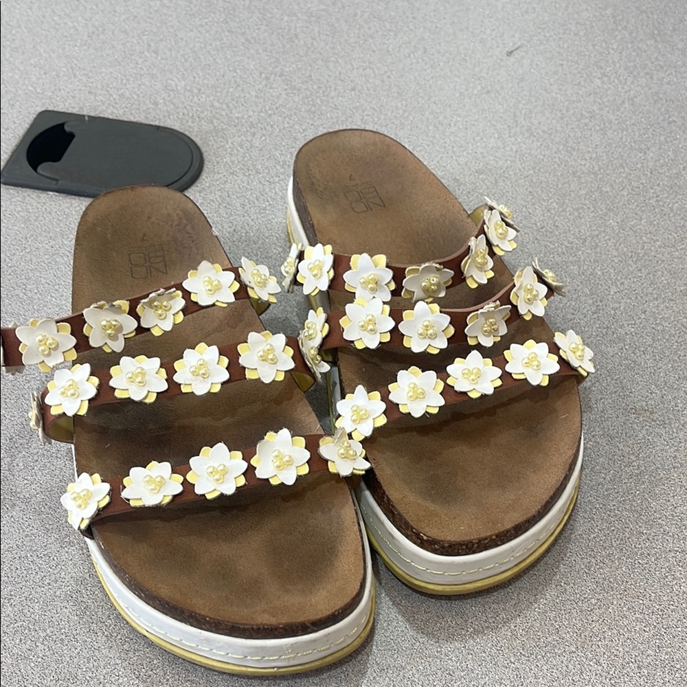 Brown Floral Women's Sandals